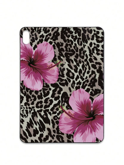 Y2K Leopard Print Hibiscus Flower Tablet Case- Compatible With IPad Case, Shockproof Cute Aesthetic Cover, IPad Accessories Quick Ship Gifts, Compatible With Kindle Case, Compatible With IPad Cases 1