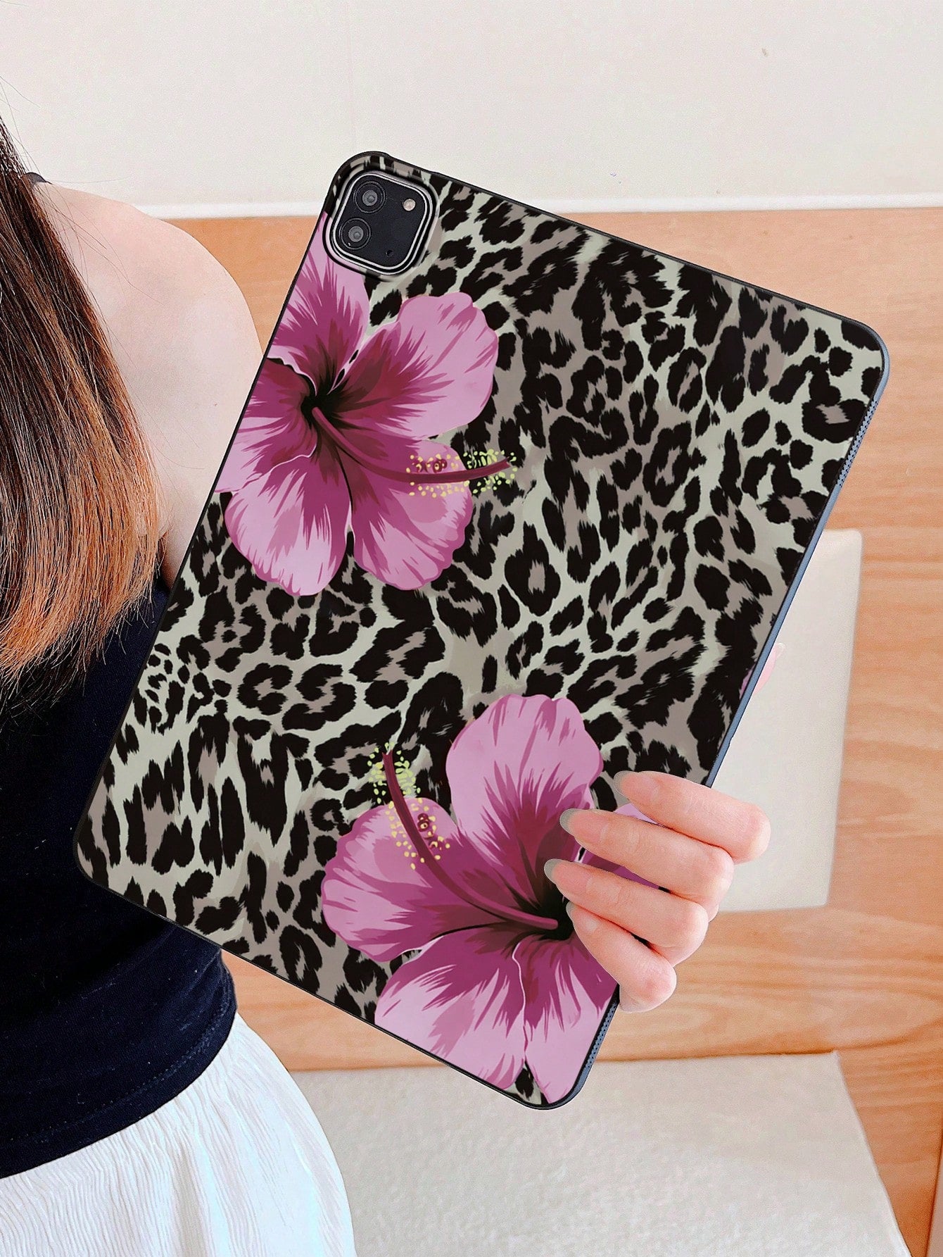 Y2K Leopard Print Hibiscus Flower Tablet Case- Compatible With IPad Case, Shockproof Cute Aesthetic Cover, IPad Accessories Quick Ship Gifts, Compatible With Kindle Case, Compatible With IPad Cases 1