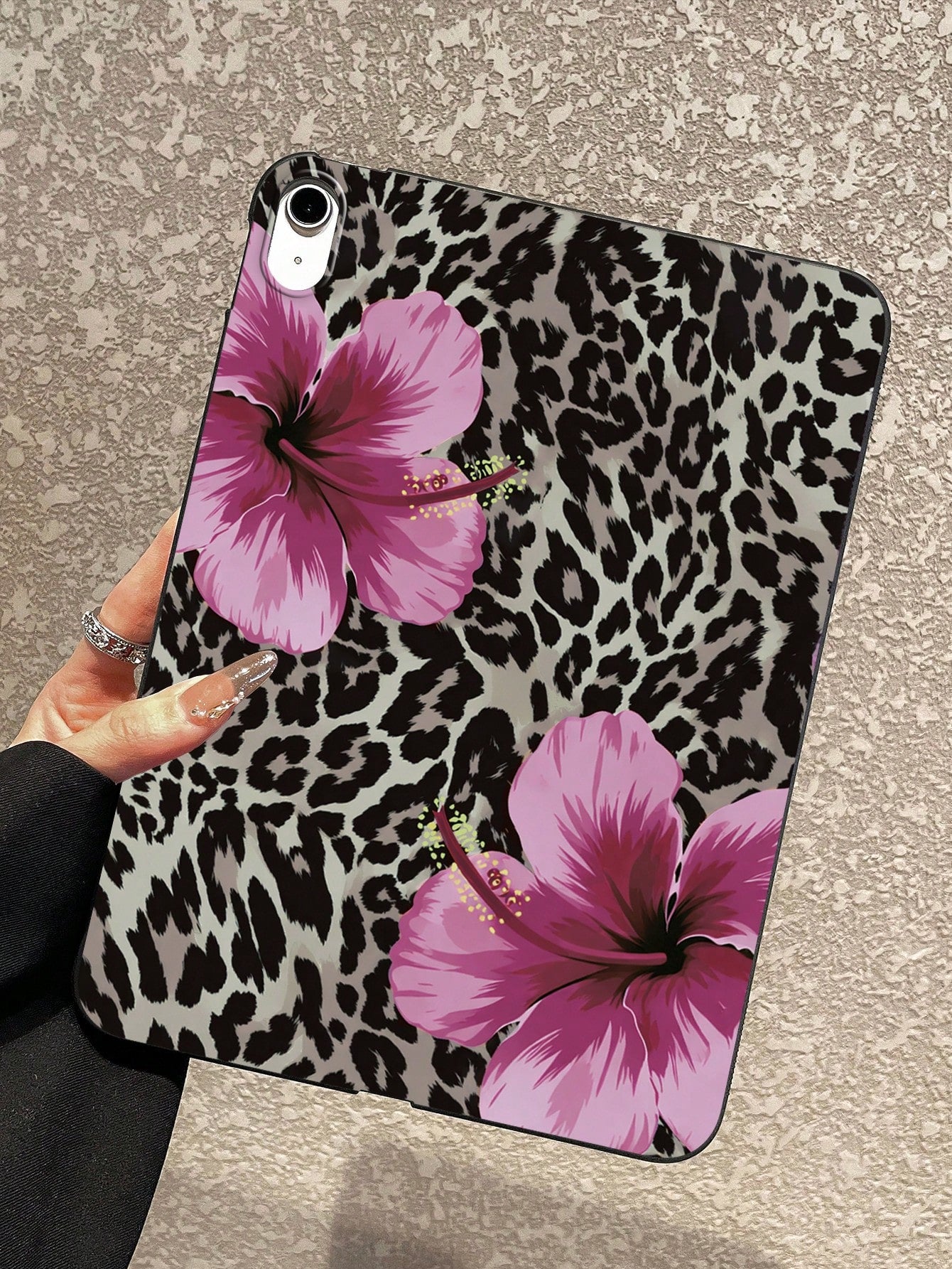Y2K Leopard Print Hibiscus Flower Tablet Case- Compatible With IPad Case, Shockproof Cute Aesthetic Cover, IPad Accessories Quick Ship Gifts, Compatible With Kindle Case, Compatible With IPad Cases 1