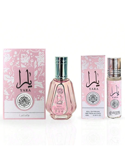 Yara Mini Bundle For Women (50 Ml EDP Spray+10 Ml Roll On Perfume Oil), Fragrance, Perfume, Unisex, Long Lasting, Parfum, Scent, Notes, Signature, Luxury, Gift, Collection, Classic, Set, Original