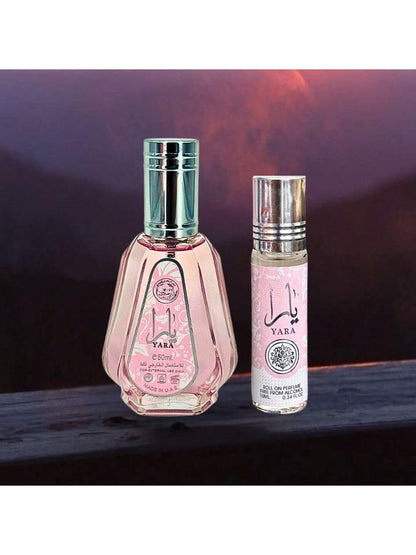 Yara Mini Bundle For Women (50 Ml EDP Spray+10 Ml Roll On Perfume Oil), Fragrance, Perfume, Unisex, Long Lasting, Parfum, Scent, Notes, Signature, Luxury, Gift, Collection, Classic, Set, Original