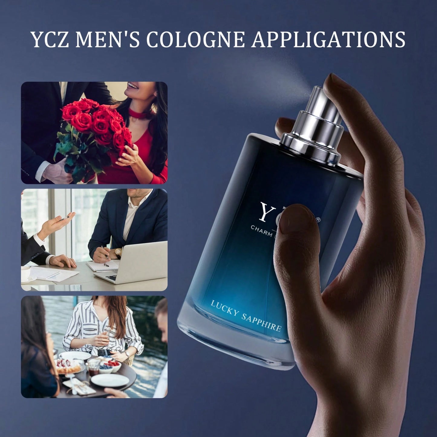 YCZ Men's Pheromone Perfume| 1.7oz| Fresh Scent + Lavender Scent| Warm Woody End Rhyme| Essential Fragrance For Dating Confessions, Fragrance Of Love, Confession Fragrance, Attractive Aroma, Lasti