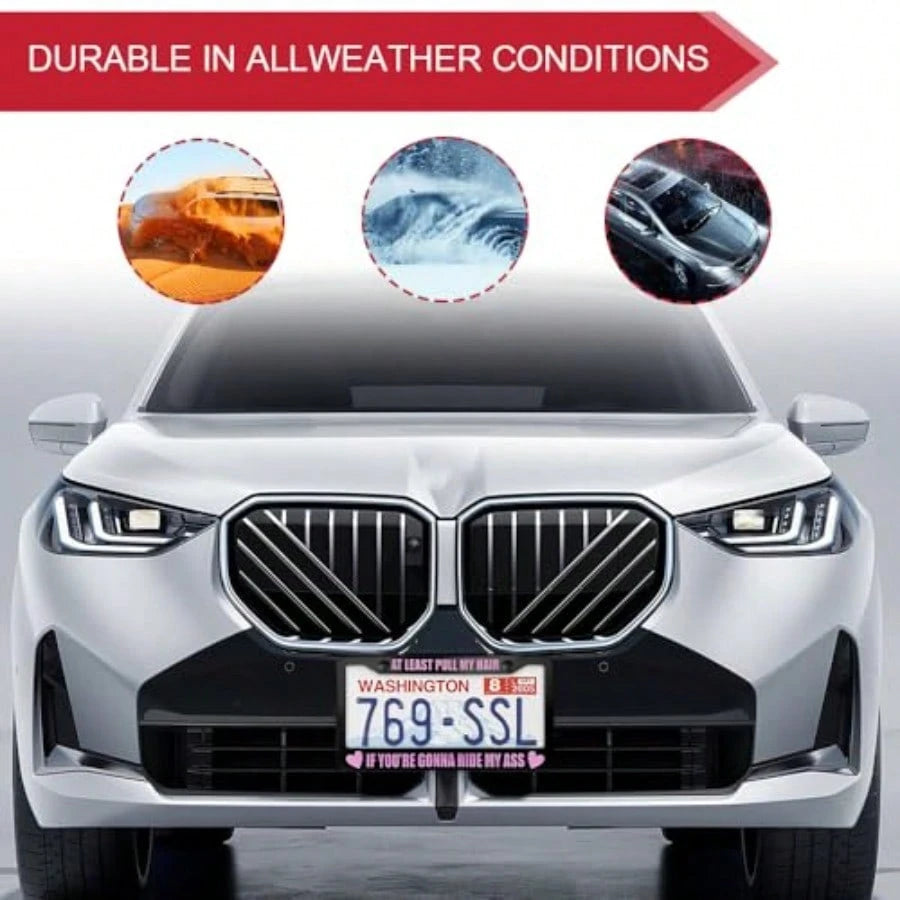 YDriver Pick Music License Plate Frame License Plate Cover Funny Aluminium Alloy Car Tag Holder Cover With 2 Holes Car Decoration Accories Auto Tag Protector For Most Vehicles 011