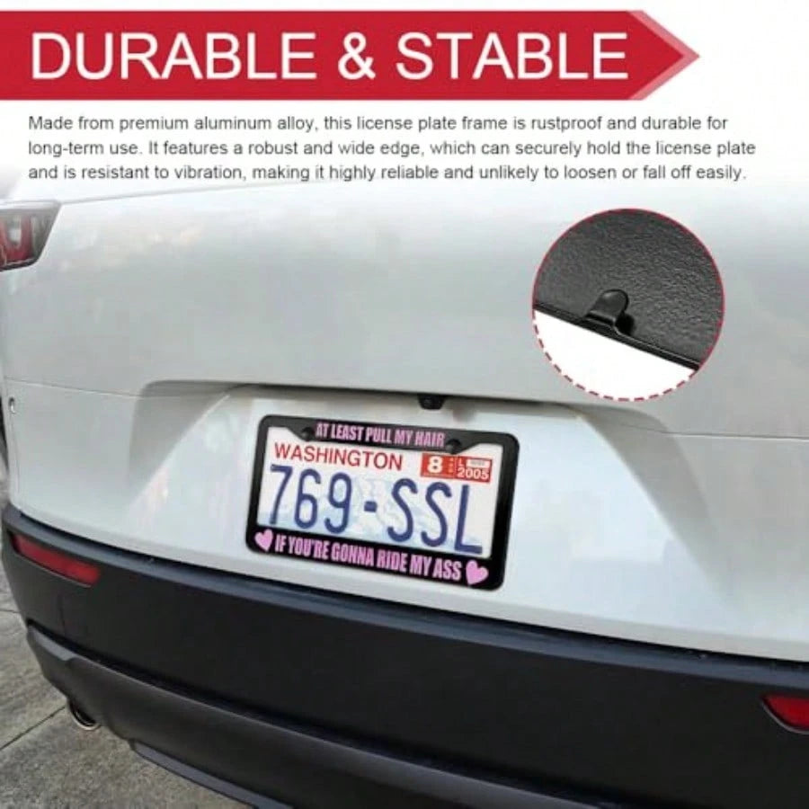 YDriver Pick Music License Plate Frame License Plate Cover Funny Aluminium Alloy Car Tag Holder Cover With 2 Holes Car Decoration Accories Auto Tag Protector For Most Vehicles 011