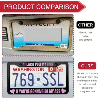 YDriver Pick Music License Plate Frame License Plate Cover Funny Aluminium Alloy Car Tag Holder Cover With 2 Holes Car Decoration Accories Auto Tag Protector For Most Vehicles 011