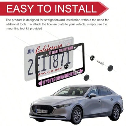 YDriver Pick Music License Plate Frame License Plate Cover Funny Aluminium Alloy Car Tag Holder Cover With 2 Holes Car Decoration Accories Auto Tag Protector For Most Vehicles 011