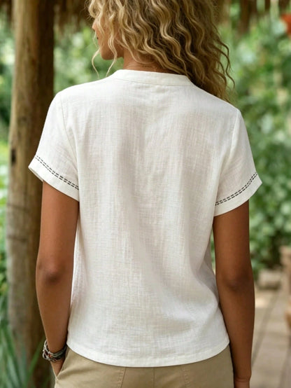 Zayélia Women's All-Cotton Blouse, Vacation, Beach, Casual, Commute
