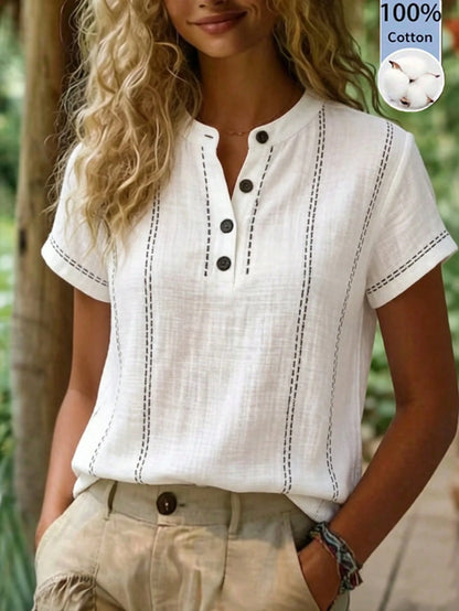 Zayélia Women's All-Cotton Blouse, Vacation, Beach, Casual, Commute