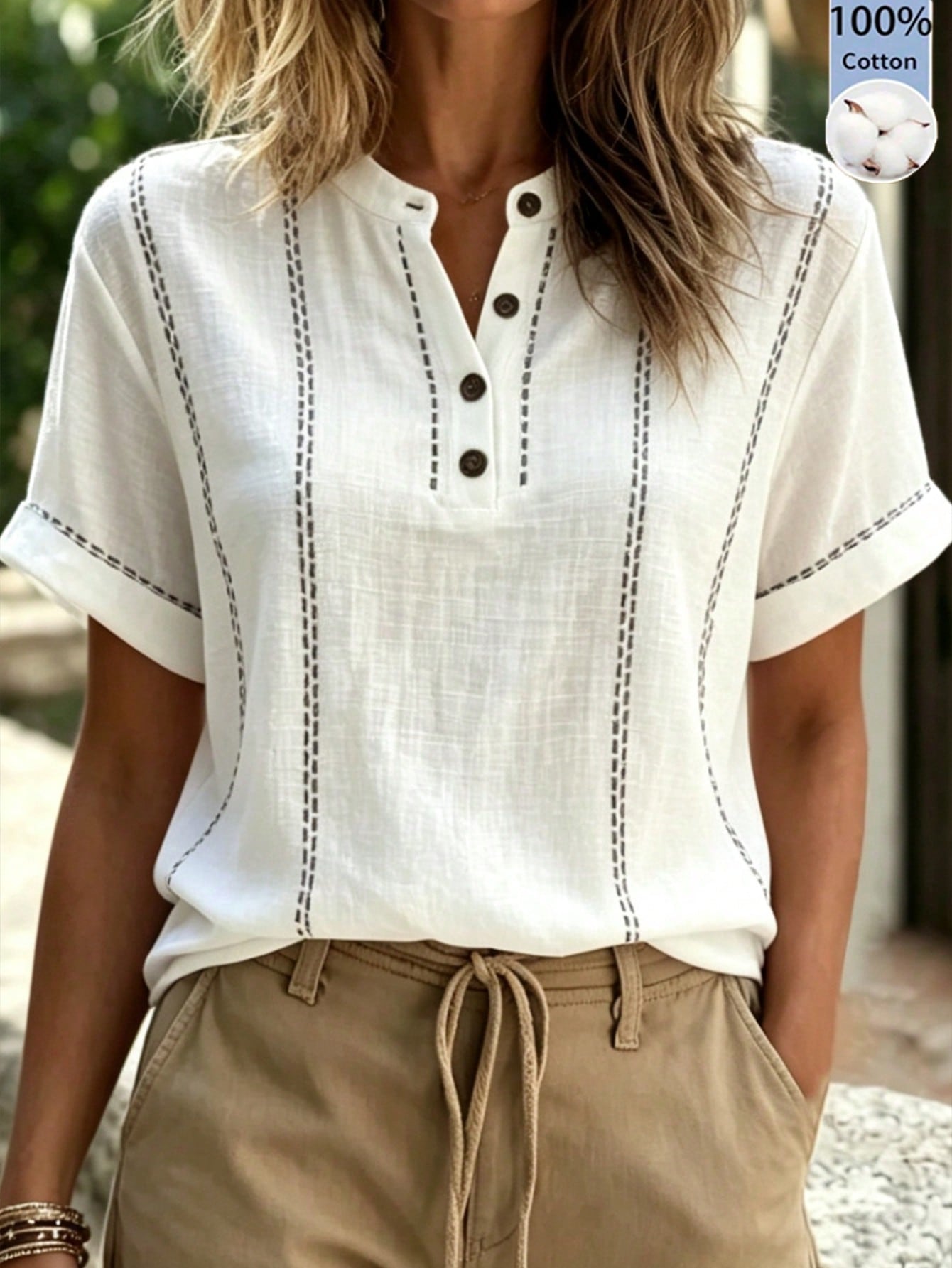Zayélia Women's All-Cotton Blouse, Vacation, Beach, Casual, Commute