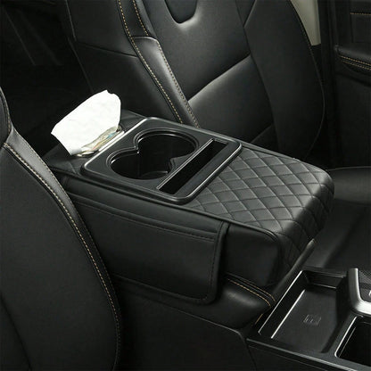 ZBEZBE Universal Car Armrest Pad Convenient With Pocket And Tissue Box Bottle Holder Suitable For Most Vehicles