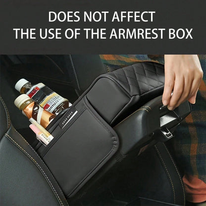 ZBEZBE Universal Car Armrest Pad Convenient With Pocket And Tissue Box Bottle Holder Suitable For Most Vehicles