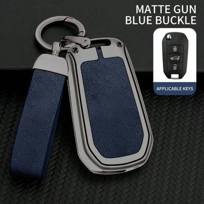 Zinc Alloy Car Key Protective Case With Ring Buckle And Lanyard, Suitable For Peugeot Models, Compatible With Peugeot 207/208/301/307/308/407/408/508/607/807/Rifter/Expert/Traveller/301, Compatible Wi