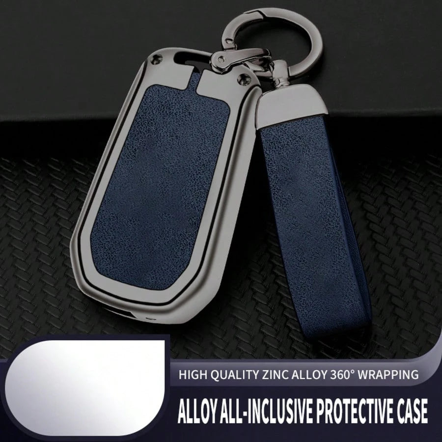 Zinc Alloy Car Key Protective Case With Ring Buckle And Lanyard, Suitable For Peugeot Models, Compatible With Peugeot 207/208/301/307/308/407/408/508/607/807/Rifter/Expert/Traveller/301, Compatible Wi