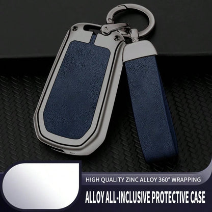 Zinc Alloy Car Key Protective Case With Ring Buckle And Lanyard, Suitable For Peugeot Models, Compatible With Peugeot 207/208/301/307/308/407/408/508/607/807/Rifter/Expert/Traveller/301, Compatible Wi