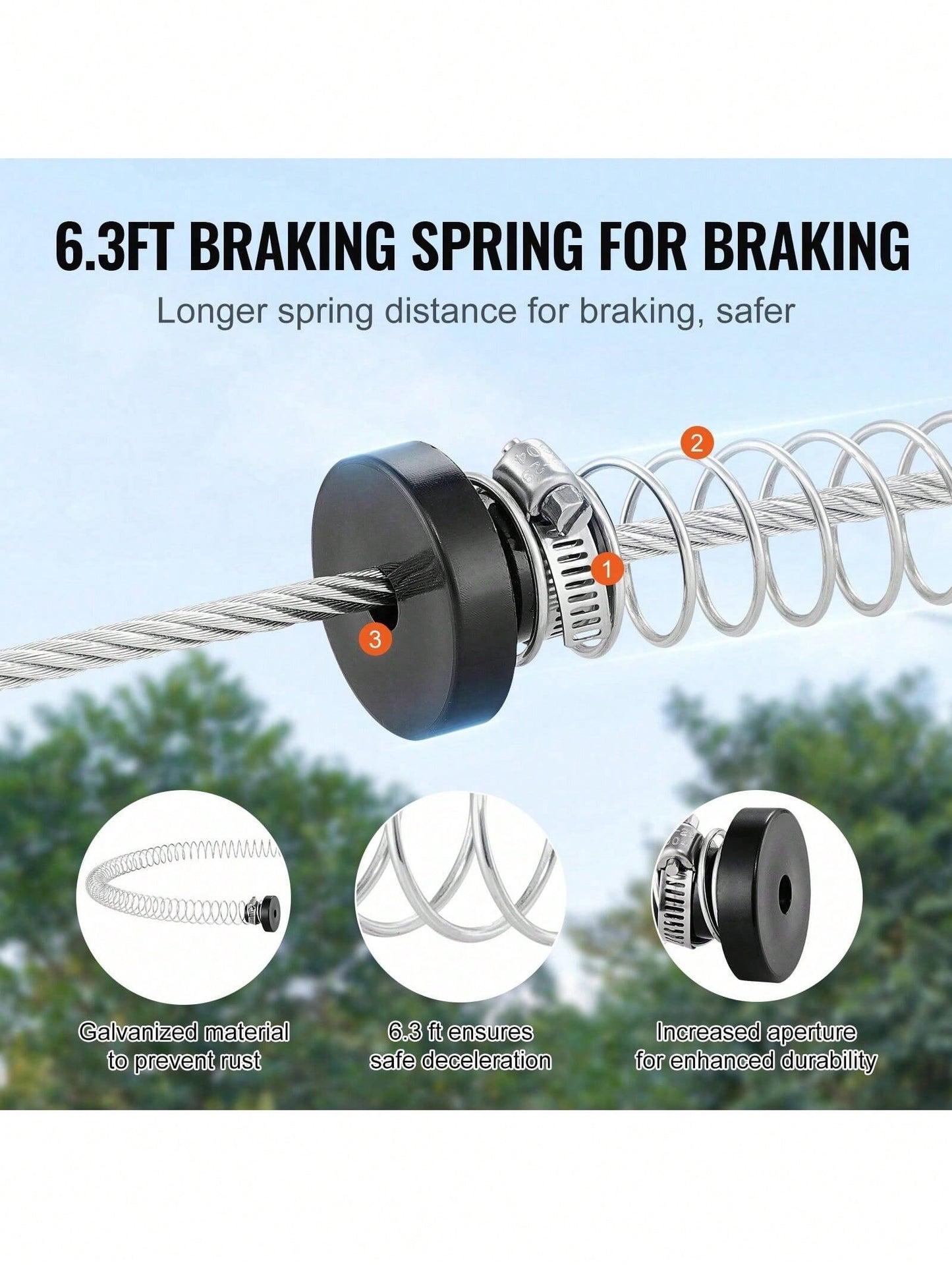 Zipline Kit For Kids And Adult, 60 Ft Zip Line Kits Up To 500 Lb, Backyard Outdoor Quick Setup Zipline, Playground Entertainment With Stainless Steel Zipline, Spring Brake, Safety Harness, Seat