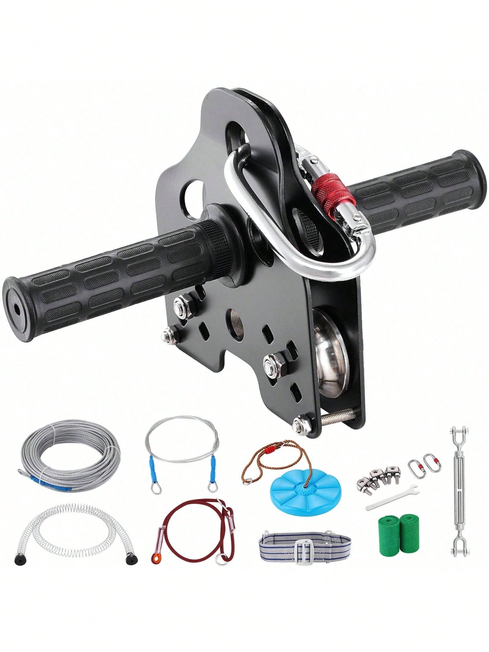 Zipline Kit For Kids And Adult, 60 Ft Zip Line Kits Up To 500 Lb, Backyard Outdoor Quick Setup Zipline, Playground Entertainment With Stainless Steel Zipline, Spring Brake, Safety Harness, Seat