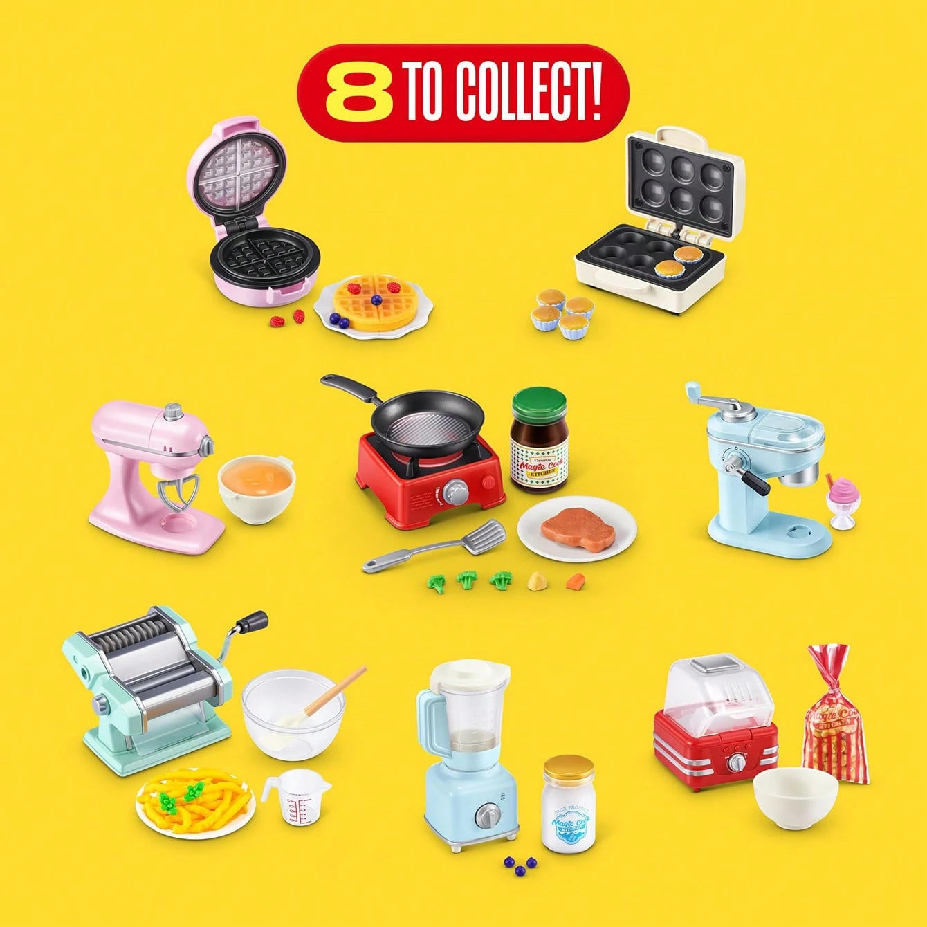 ZURU 1Set Mini Brands Fill The Fridge Playset With Built-In UV Light, DIY Resin Miniature Food Craft Toy, 2 Mystery Capsules, Exclusive Recipe & Mini Food Replicas Gift For Kids, Teens & Collectors