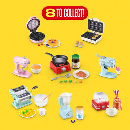 ZURU 1Set Mini Brands Fill The Fridge Playset With Built-In UV Light, DIY Resin Miniature Food Craft Toy, 2 Mystery Capsules, Exclusive Recipe & Mini Food Replicas Gift For Kids, Teens & Collectors